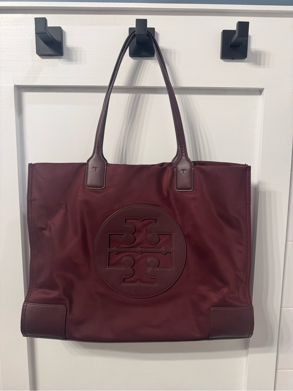 Tory Burch Deep Burgundy Ella Logo Tote